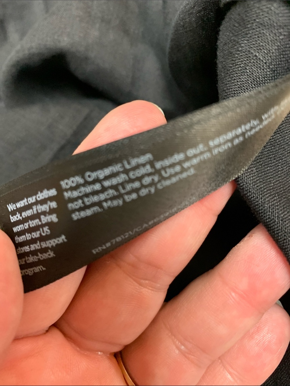 Eileen Fisher Organic Linen Black Longline Sleeveless Tunic Top With Pockets Sm - Picture 4 of 4
